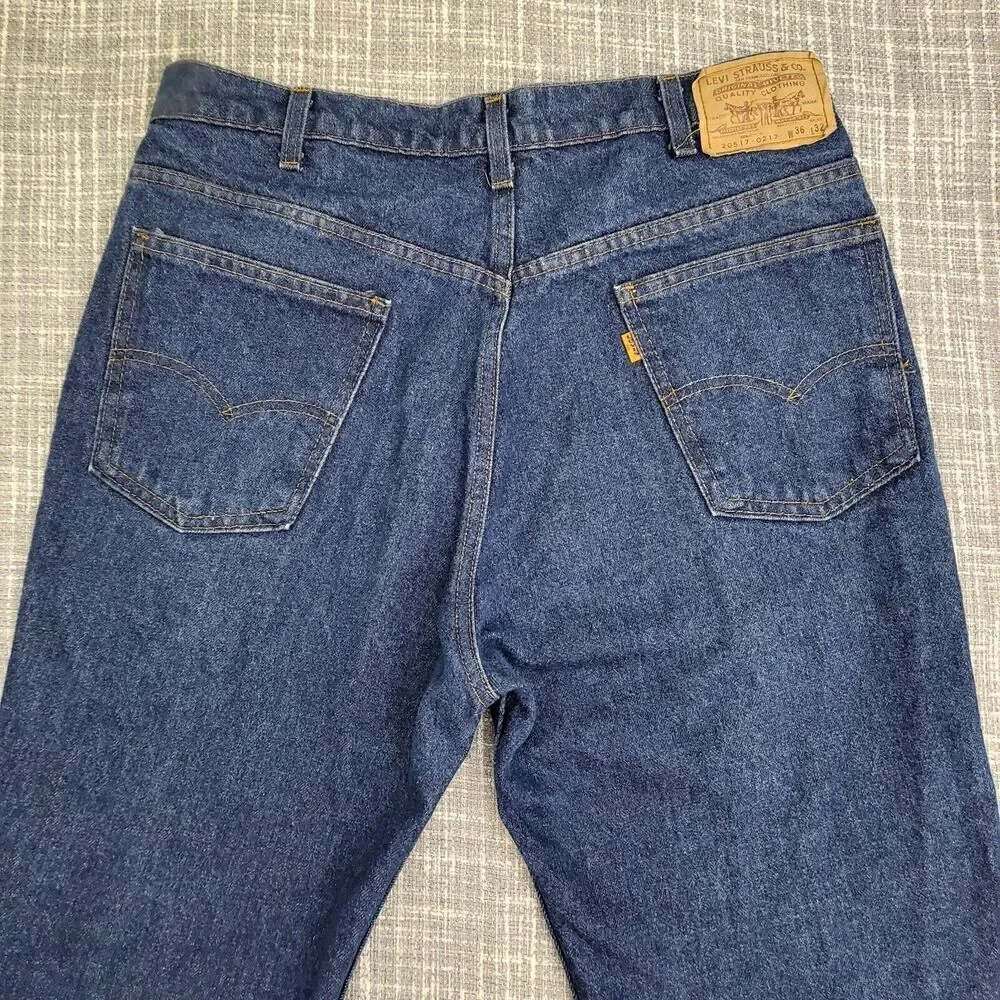 VTG RARE 517 Levi's Orange Tab Boot 20517-0217 Med-Dark Wash Jeans Men's 36x32